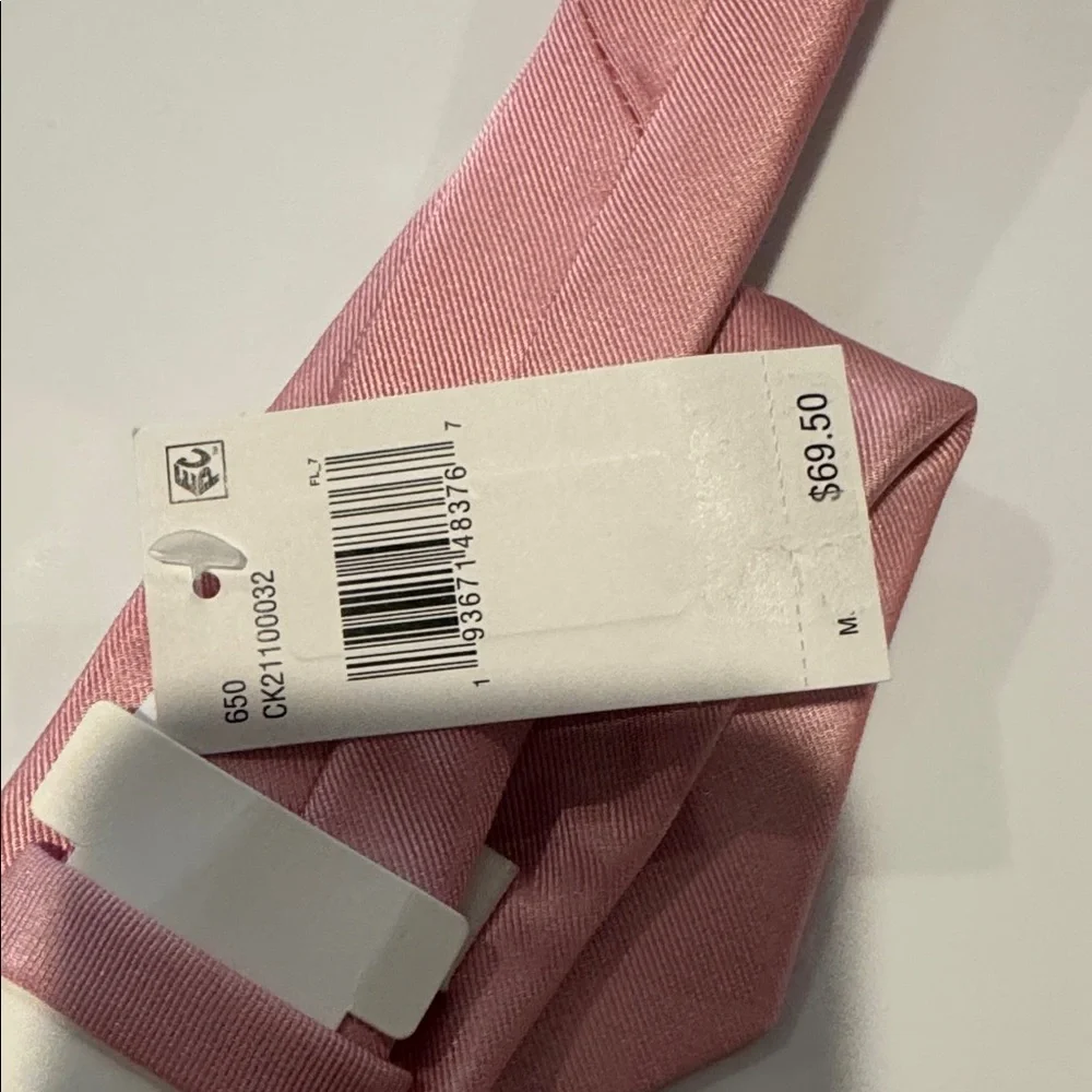 NWT Calvin Klein Pastel Pink‎ Tie Easter Spring Summer Silk Blend Gift Wedding